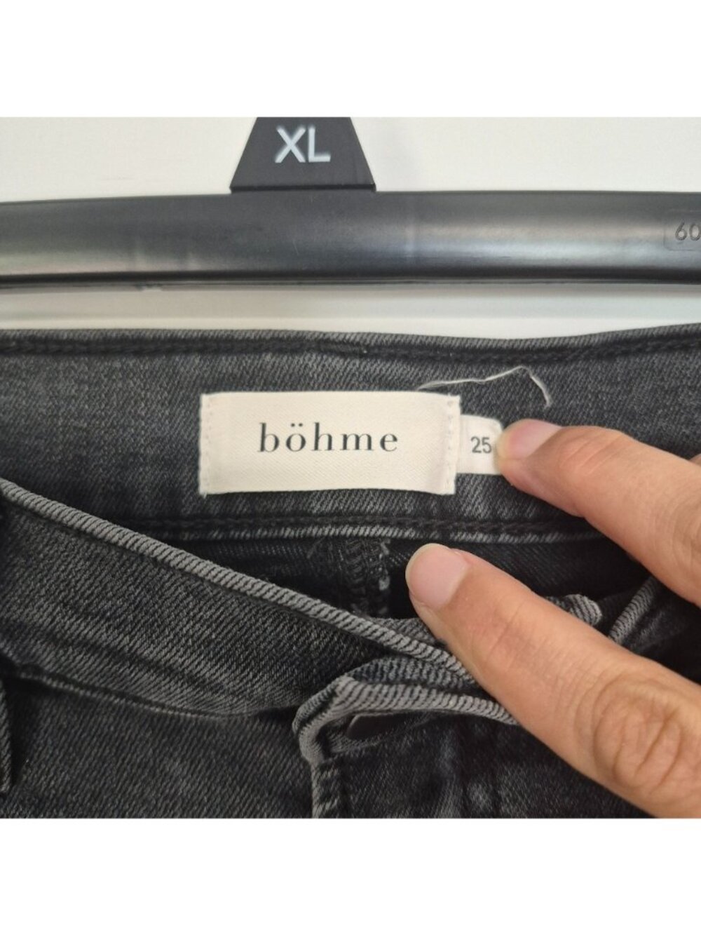Böhme Womens High-Waisted Black Washed Straight-Leg Denim Jeans Size 25 - Picture 4 of 7